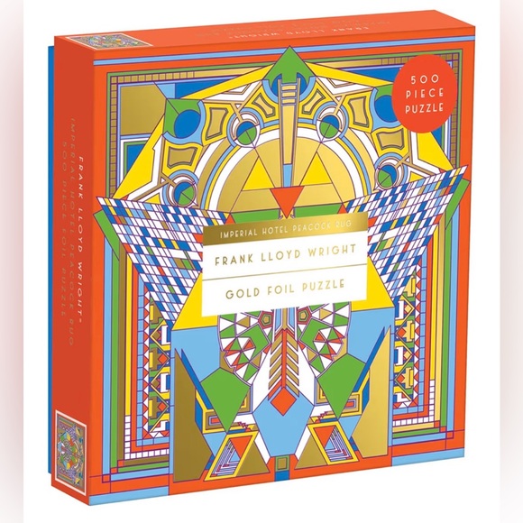 Galison Other - Galison 500-pc Jigsaw Puzzle Gold Foil Frank Lloyd Wright BRAND NEW/SEALED